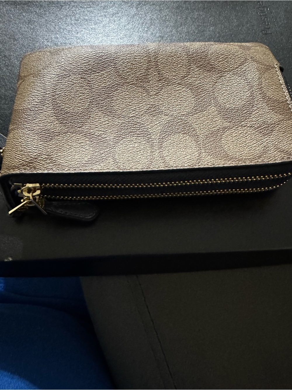 Brahmin Black with Burgundy Croc-Trim Wristlet - Picture 11 of 16